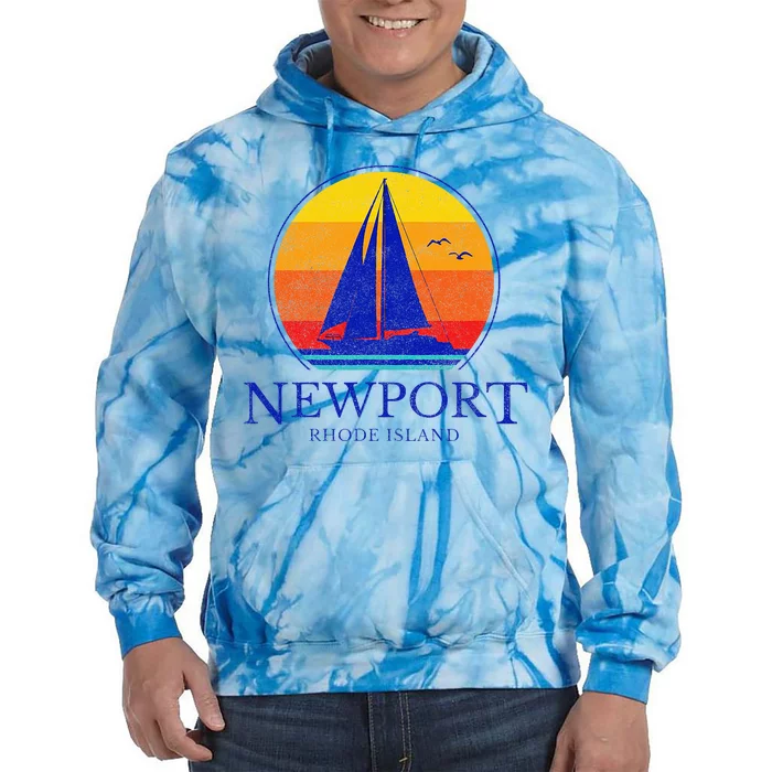 Newport Rhode Island Sail Boat Souvenir Sailing Tie Dye Hoodie