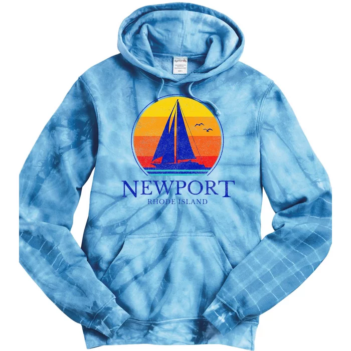 Newport Rhode Island Sail Boat Souvenir Sailing Tie Dye Hoodie