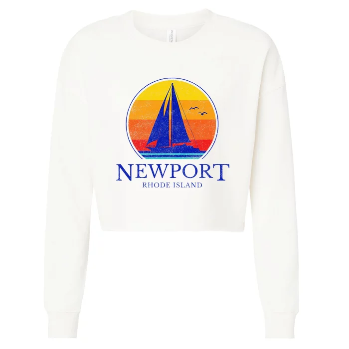 Newport Rhode Island Sail Boat Souvenir Sailing Cropped Pullover Crew