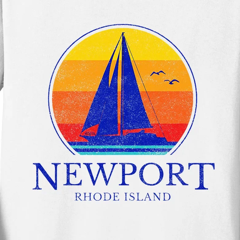 Newport Rhode Island Sail Boat Souvenir Sailing Kids Long Sleeve Shirt