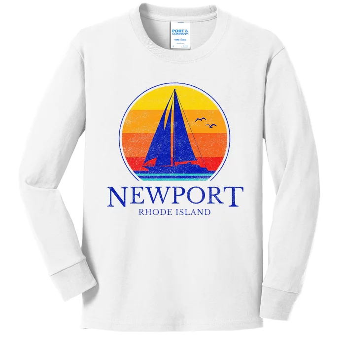 Newport Rhode Island Sail Boat Souvenir Sailing Kids Long Sleeve Shirt