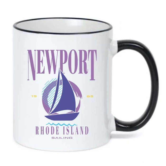 Newport Rhode Island Saling Black Color Changing Mug