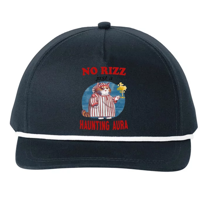 No Rizz Just Haunting Aura Snapback Five-Panel Rope Hat