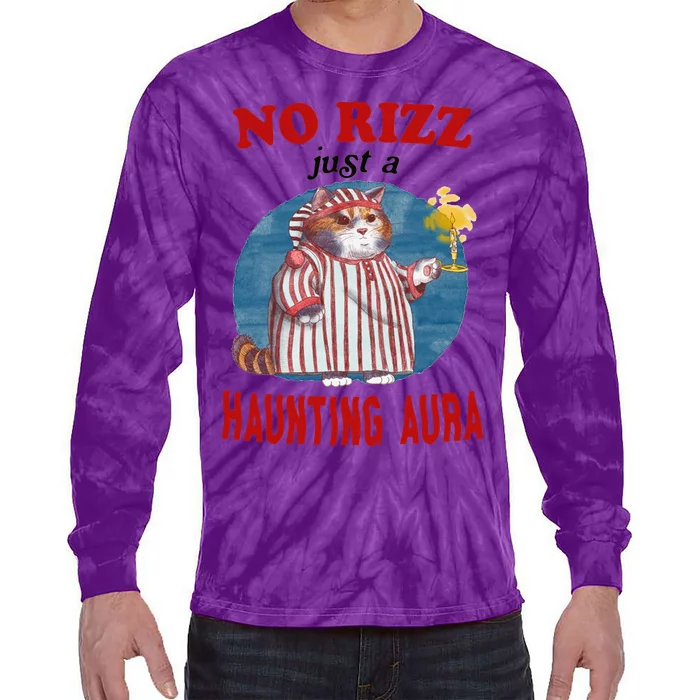 No Rizz Just Haunting Aura Tie-Dye Long Sleeve Shirt