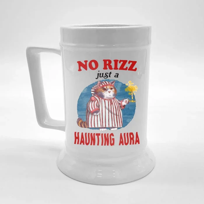 No Rizz Just Haunting Aura Front & Back Beer Stein