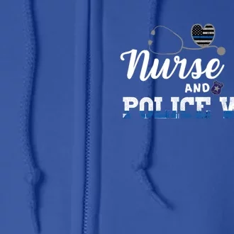 Nurse Rn Life Police Wife Blue Line Support Sheriff Gift Full Zip Hoodie