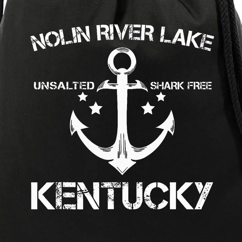 Nolin River Lake Kentucky Funny Fishing Camping Drawstring Bag