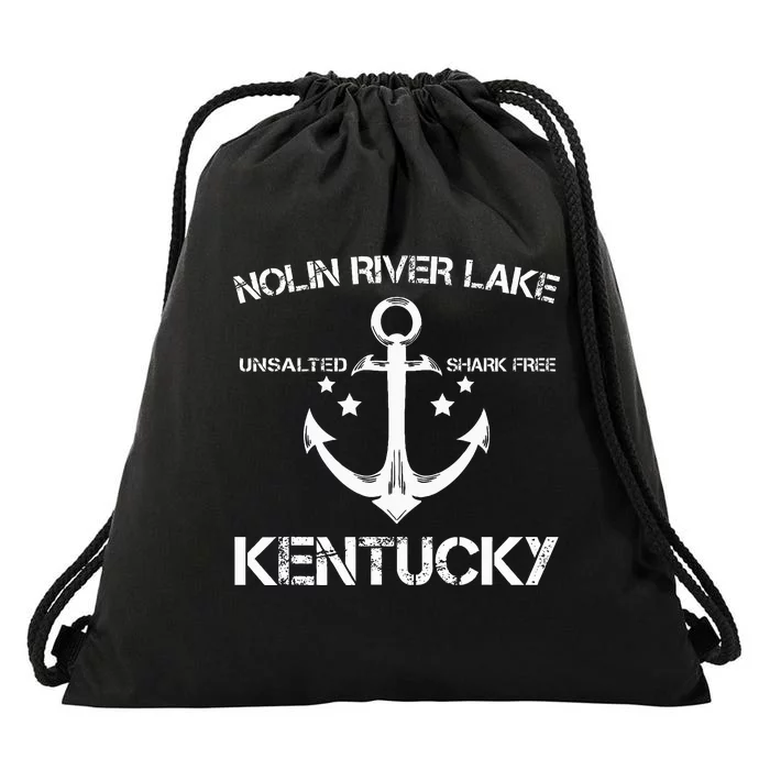 Nolin River Lake Kentucky Funny Fishing Camping Drawstring Bag