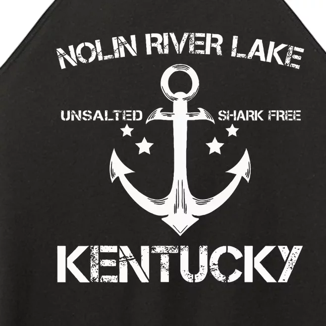 Nolin River Lake Kentucky Funny Fishing Camping Women’s Perfect Tri Rocker Tank