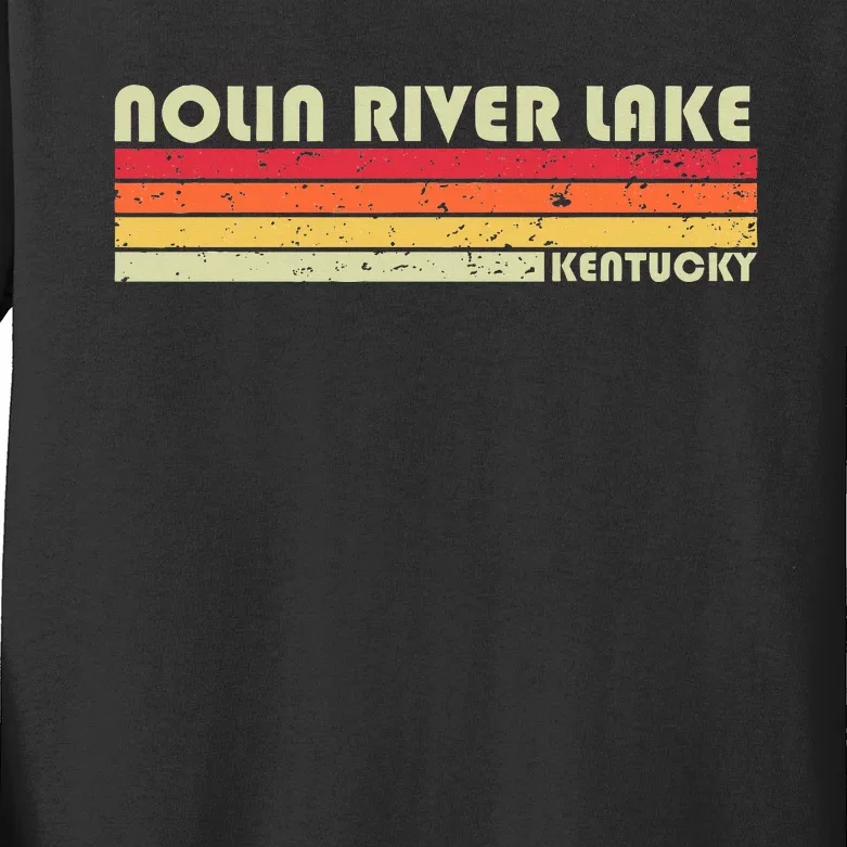 Nolin River Lake Kentucky Funny Fishing Camping Summer Kids Long Sleeve Shirt