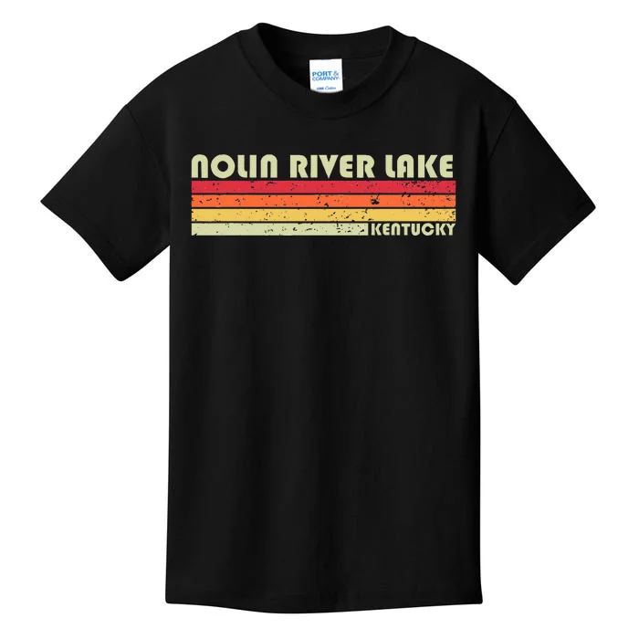 Nolin River Lake Kentucky Funny Fishing Camping Summer Kids T-Shirt