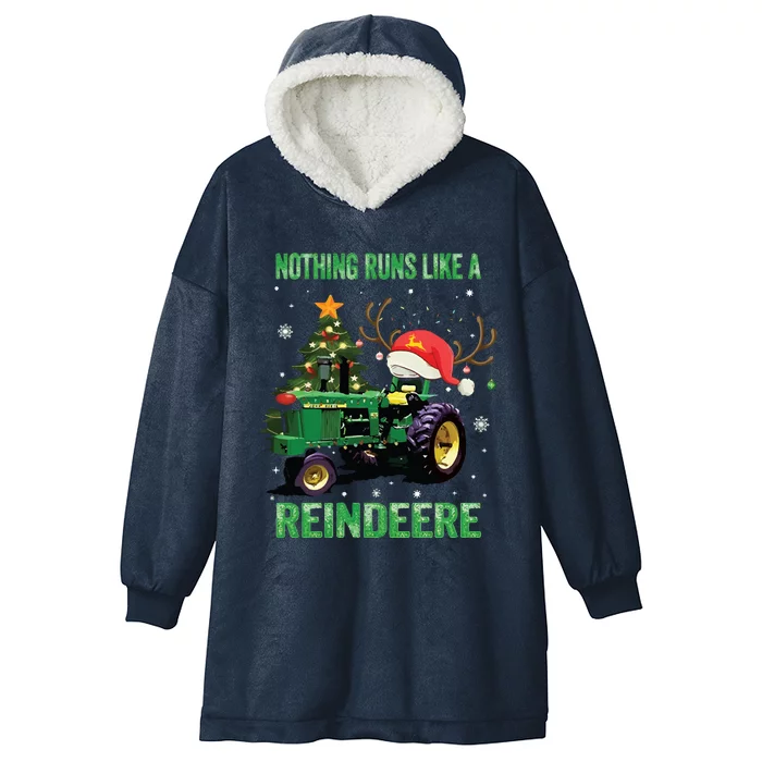 Nothing Runs Like A Reindeere Christmas Hooded Wearable Blanket