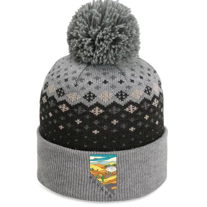 Nevada Retro Las Vegas The Baniff Cuffed Pom Beanie