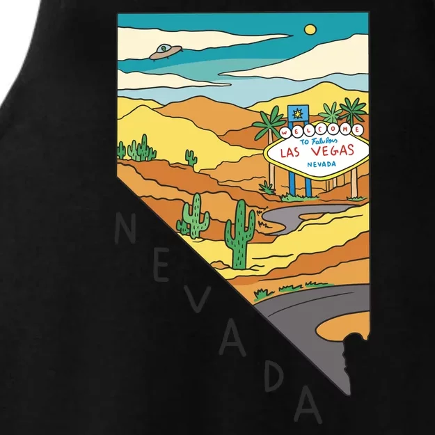 Nevada Retro Las Vegas Ladies Tri-Blend Wicking Tank