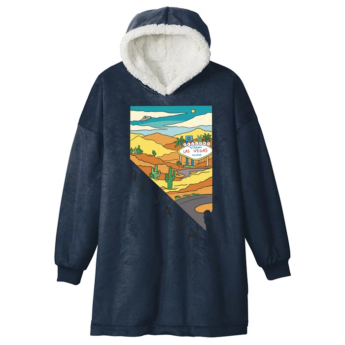 Nevada Retro Las Vegas Hooded Wearable Blanket