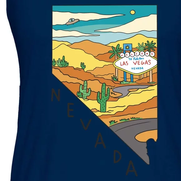 Nevada Retro Las Vegas Ladies Essential Flowy Tank