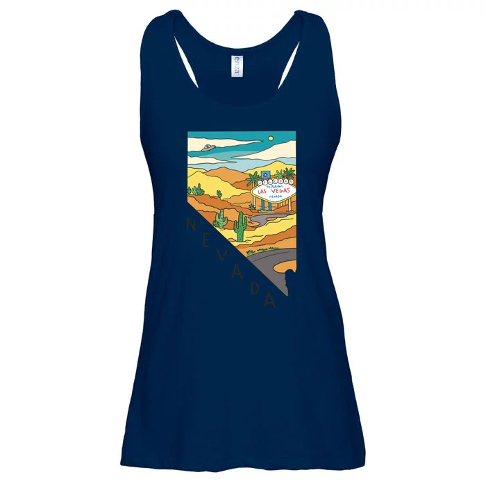 Nevada Retro Las Vegas Ladies Essential Flowy Tank