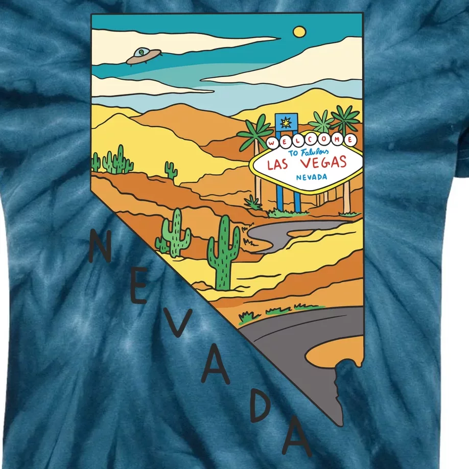 Nevada Retro Las Vegas Kids Tie-Dye T-Shirt