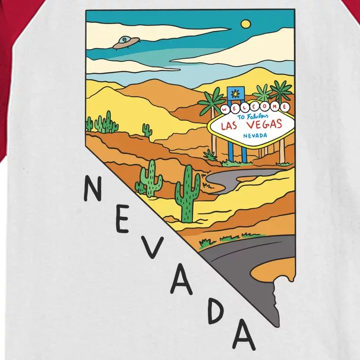 Nevada Retro Las Vegas Kids Colorblock Raglan Jersey