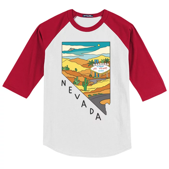 Nevada Retro Las Vegas Kids Colorblock Raglan Jersey