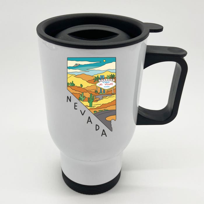 Nevada Retro Las Vegas Front & Back Stainless Steel Travel Mug