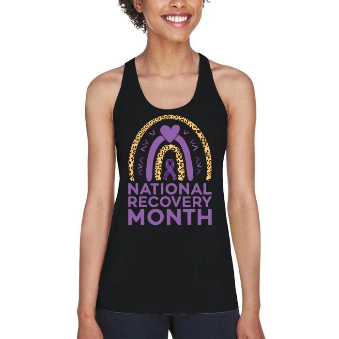 National Recovery Month Warrior Addiction Recovery Awareness Women's Racerback Tank