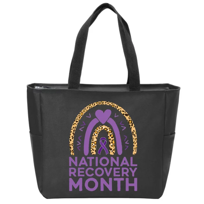 National Recovery Month Warrior Addiction Recovery Awareness Zip Tote Bag