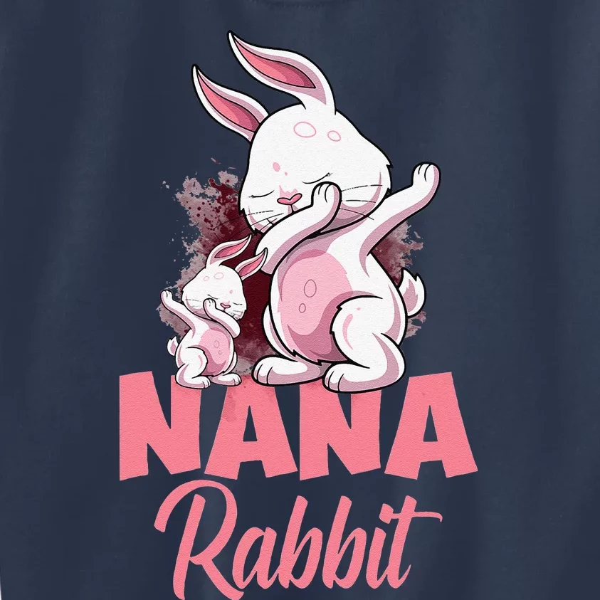 Nana Rabbit Matching Family Bunny Easter Dab Grandma Kids Sweatshirt