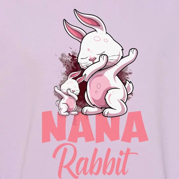 Nana Rabbit Matching Family Bunny Easter Dab Grandma Garment-Dyed Sweatshirt