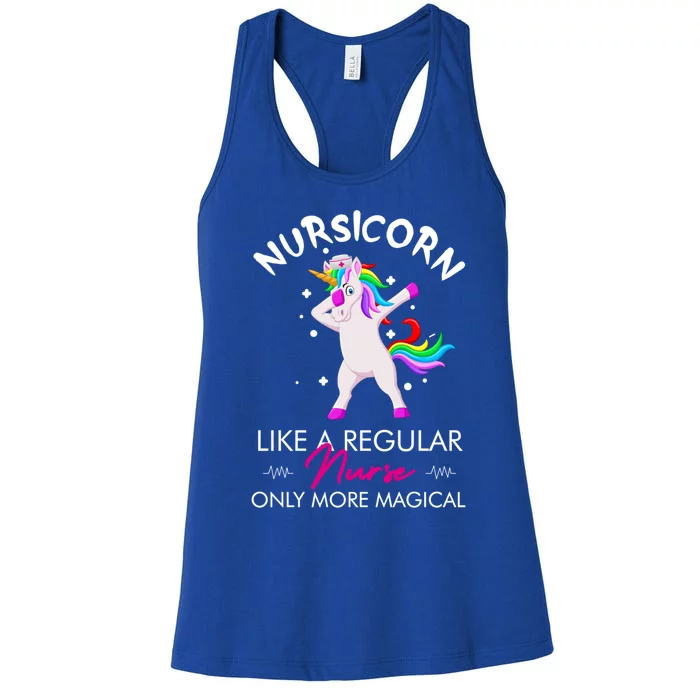 Nursicorn Regular More Magical Unicorn Nurse Funny Nurses Cool Gift Women's Racerback Tank