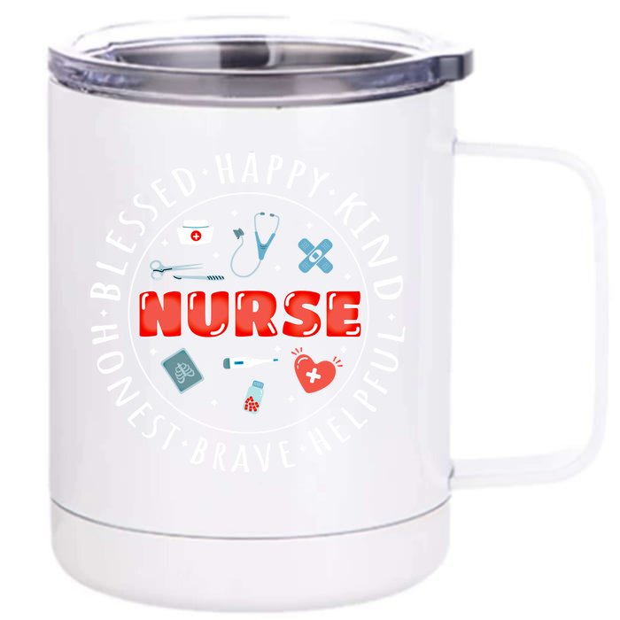 Nurse Rn Nurses Day Nursing Gift Front & Back 12oz Stainless Steel Tumbler Cup