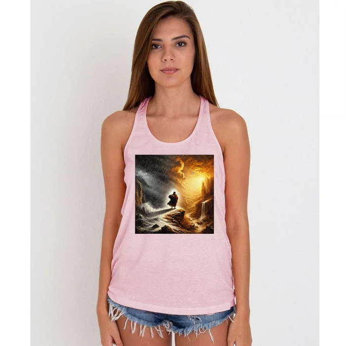 Neither Rain Nor Snow Renaissance Style Art Women's Knotted Racerback Tank