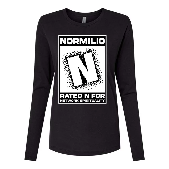 Normilio Rated N For Network Spirituality Womens Cotton Relaxed Long Sleeve T-Shirt