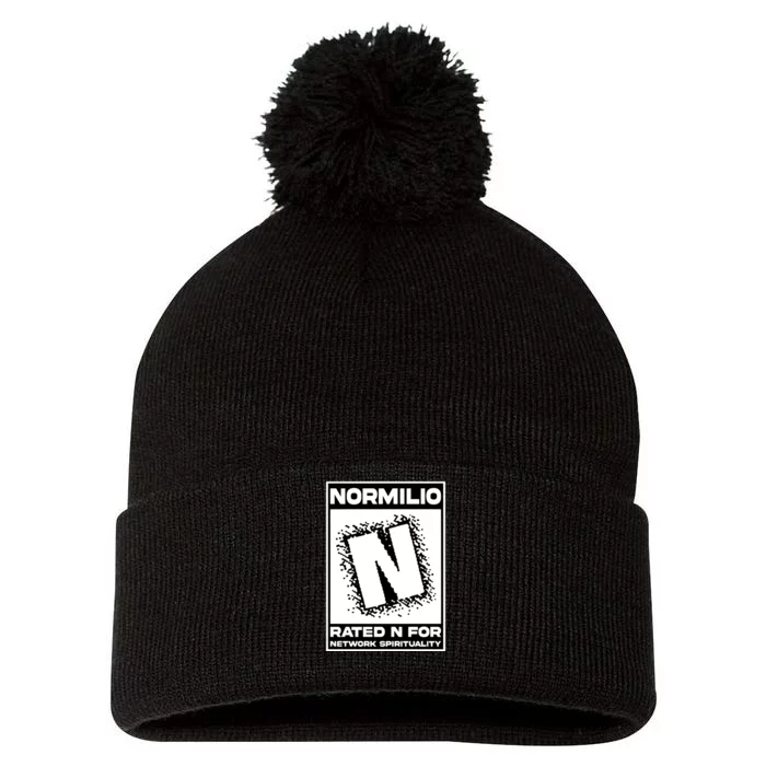 Normilio Rated N For Network Spirituality Pom Pom 12in Knit Beanie