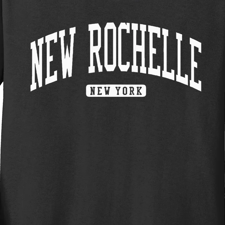 New Rochelle New York Ny College University Style Kids Long Sleeve Shirt