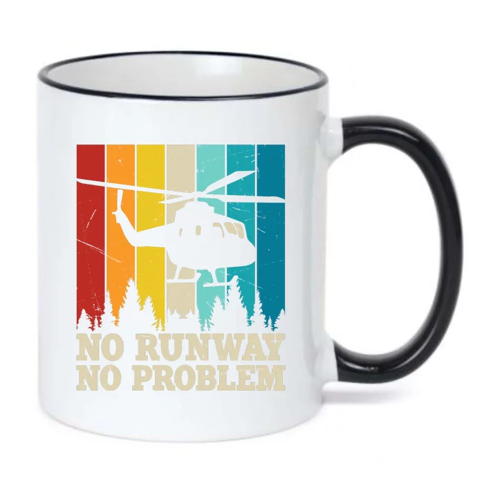 No Runway No Problem Helicopter Pilot Black Color Changing Mug