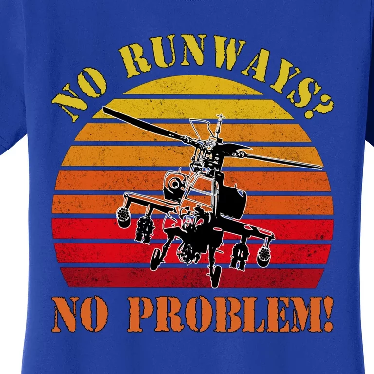 No Runway No Problem Air Force Academy Proud Helicopter Wife Funny Gift Women's T-Shirt