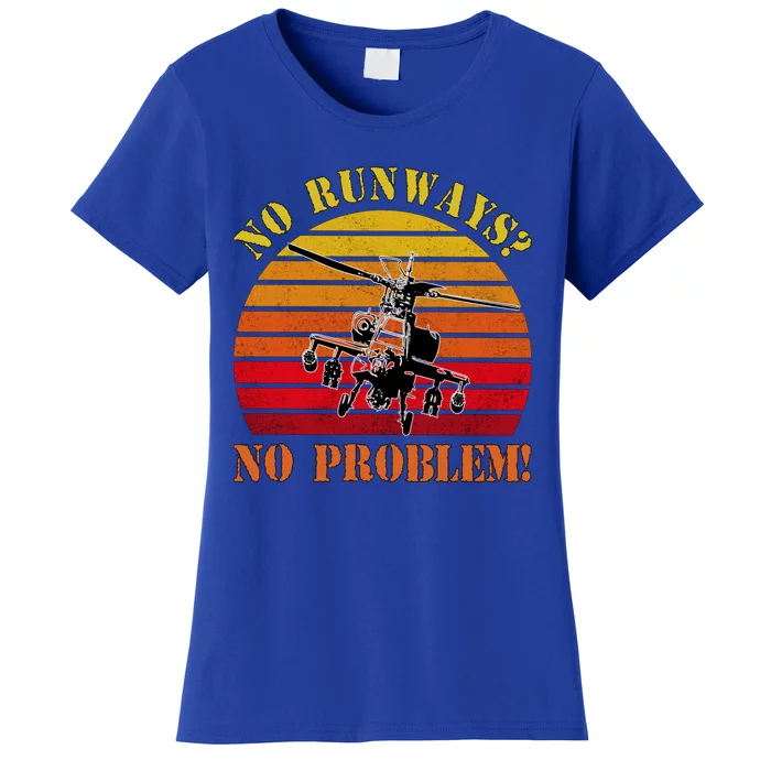 No Runway No Problem Air Force Academy Proud Helicopter Wife Funny Gift Women's T-Shirt