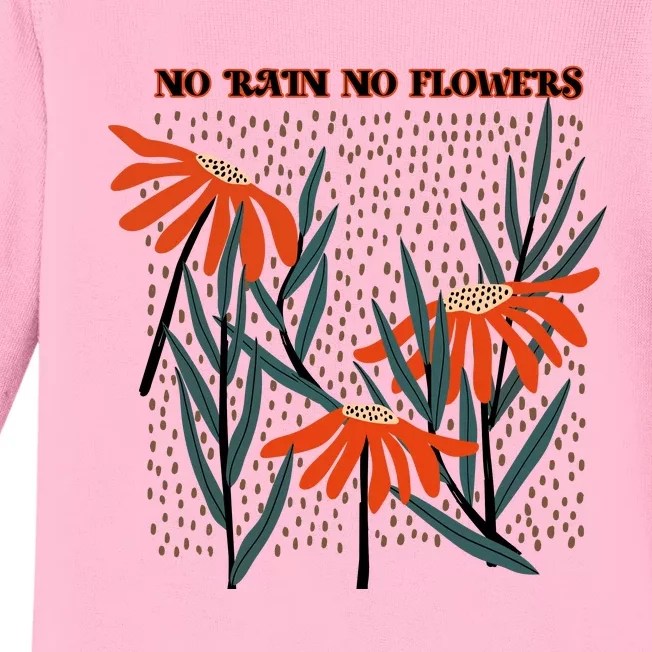 No Rain No Flowers Gifts Cute Flowers Baby Long Sleeve Bodysuit