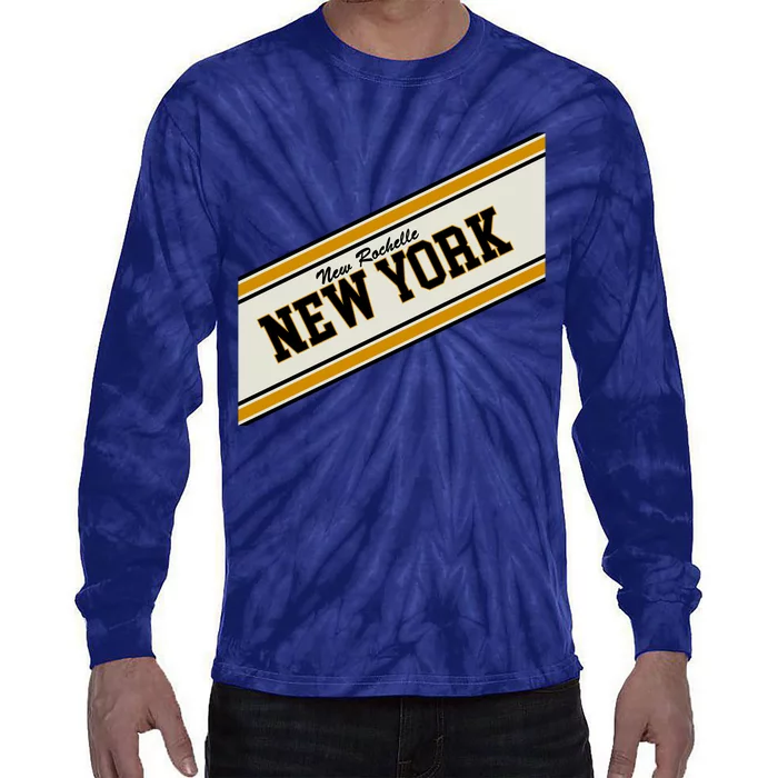 New Rochelle New York Varsity Logo Tie-Dye Long Sleeve Shirt