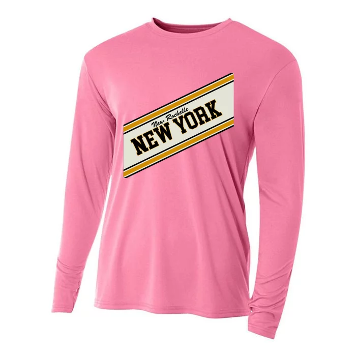 New Rochelle New York Varsity Logo Cooling Performance Long Sleeve Crew