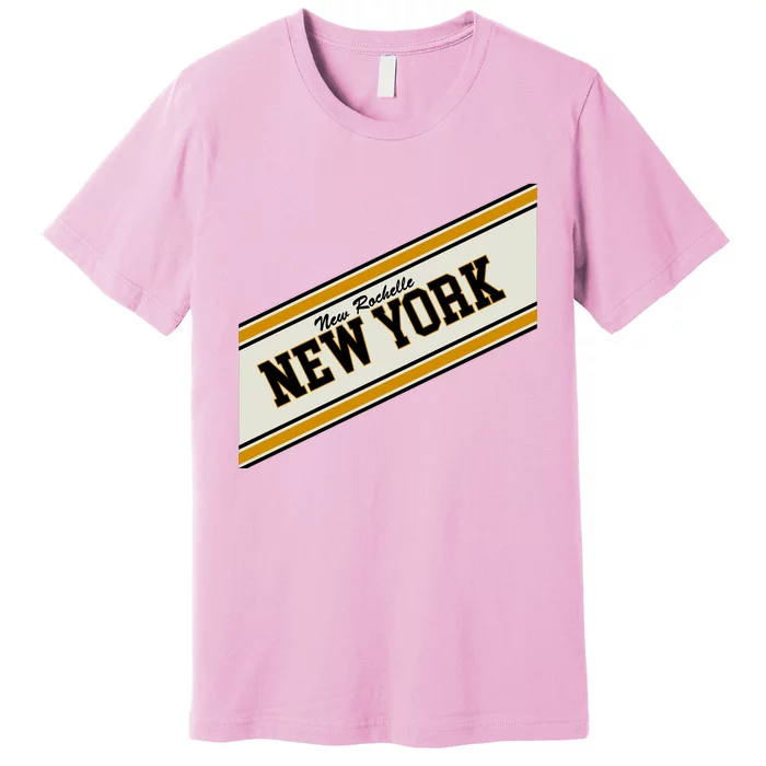 New Rochelle New York Varsity Logo Premium T-Shirt