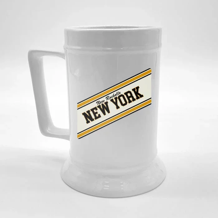 New Rochelle New York Varsity Logo Front & Back Beer Stein