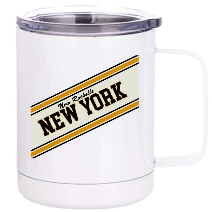 New Rochelle New York Varsity Logo Front & Back 12oz Stainless Steel Tumbler Cup