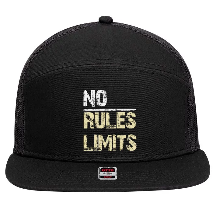 No Rules No Limits 7 Panel Mesh Trucker Snapback Hat