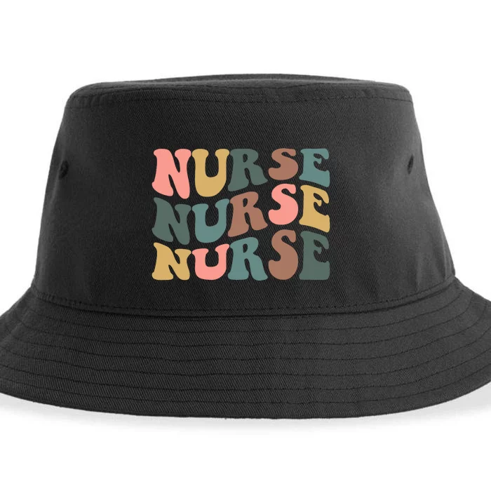 Nurse, Retro Nurse Sustainable Bucket Hat