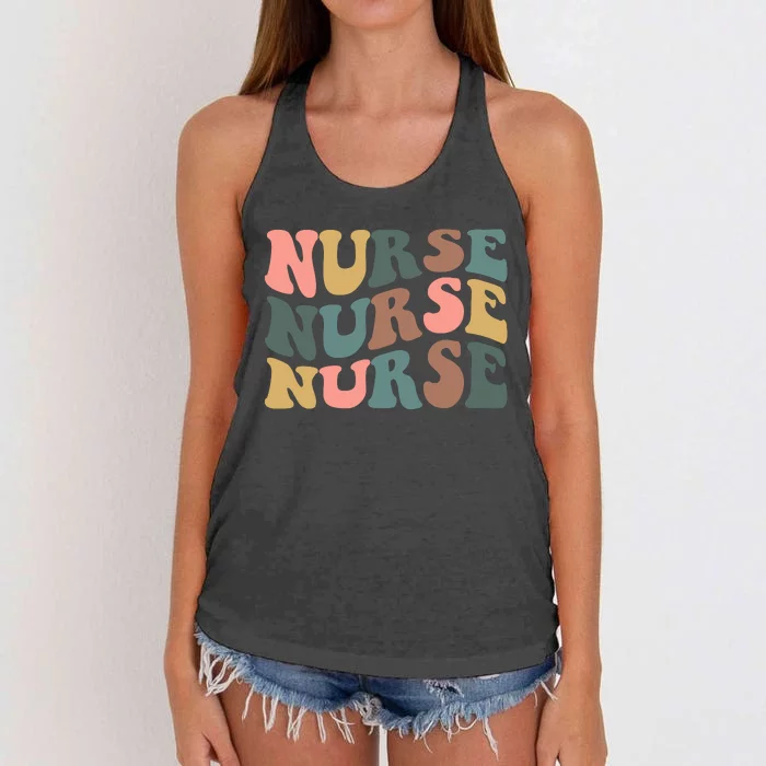 Nurse, Retro Nurse Women's Knotted Racerback Tank