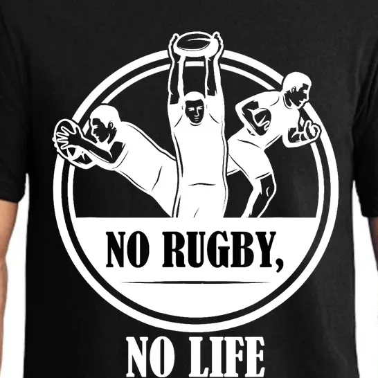 No Rugby No Life Gift For Rugby Player American Football Pajama Set