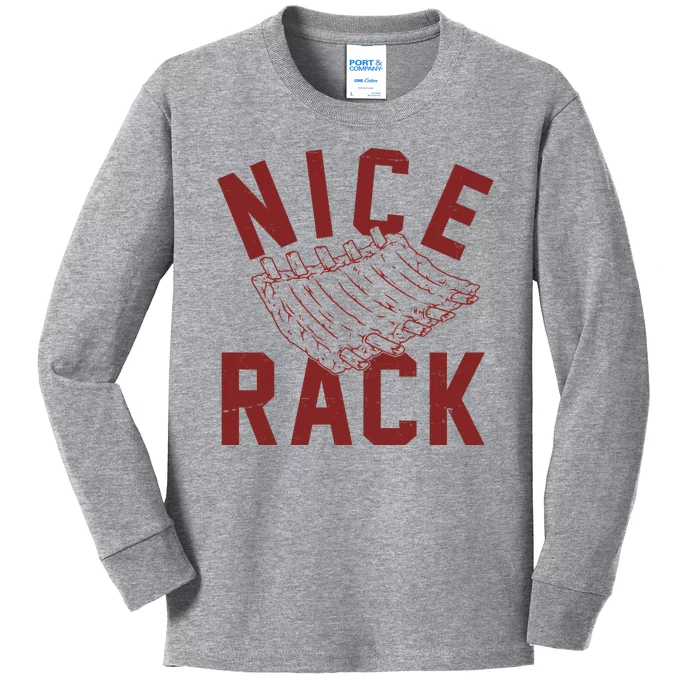 Nice Rack Ribs Bbq Lover Funny Kids Long Sleeve Shirt