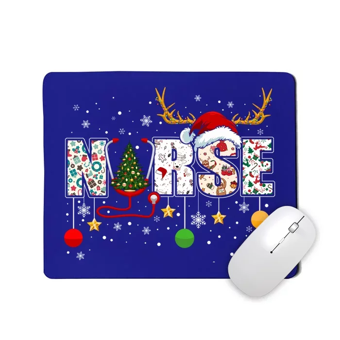 Nurse Rn Stethoscope Christmas Tree Ornats Decor Gift Mousepad